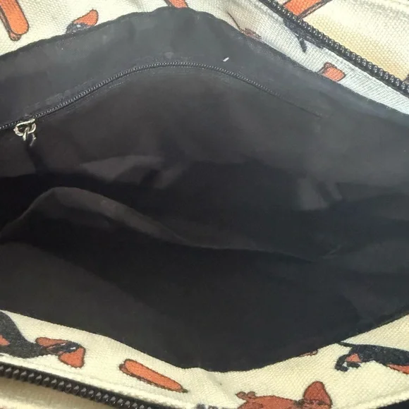 Aeropostale Cream and Black Dachshund Print Tote - Picture 8 of 10